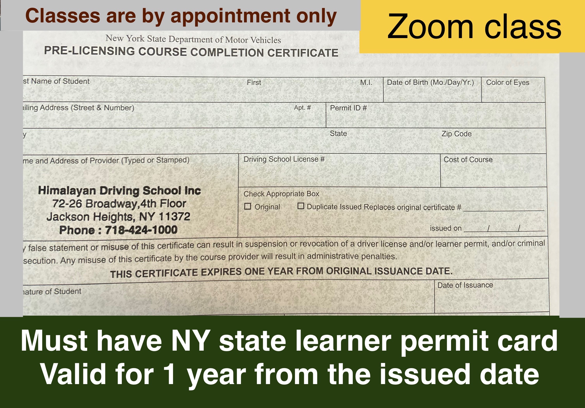 Driving school in Jackson Heights ny 11372